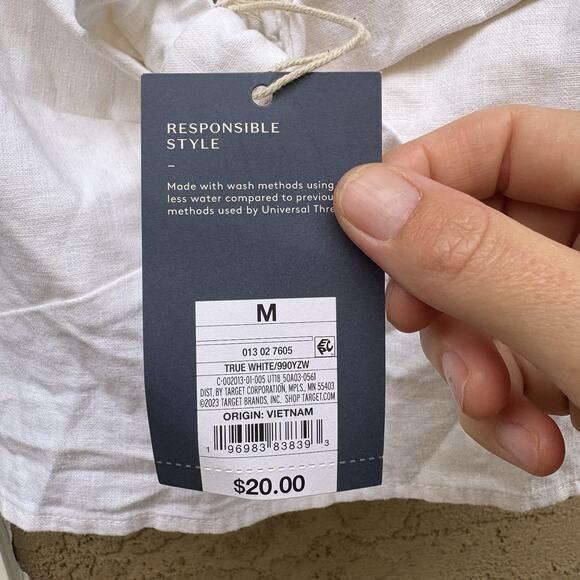 NWT Universal Thread Cream Tank Crop Top With Bow, Women’s Size Medium - Picture 3 of 5